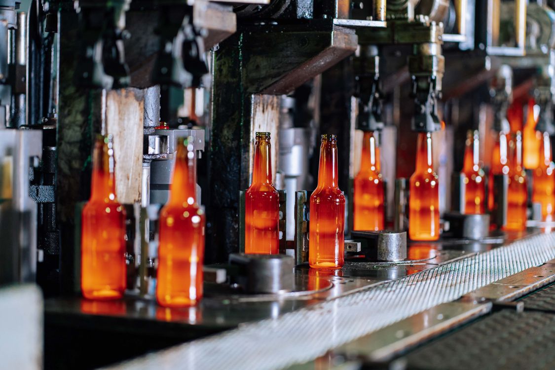 Glass production line and heavy industry